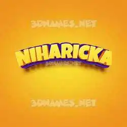 niharicka in Orange Toon style - 3D name wallpaper