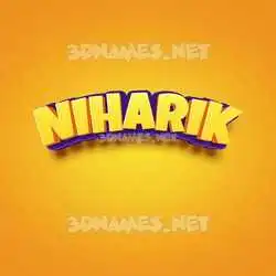 niharik in Orange Toon style - 3D name wallpaper