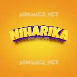 niharika in Orange Toon style - 3D name wallpaper