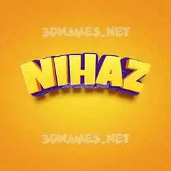 nihaz in Orange Toon style - 3D name wallpaper