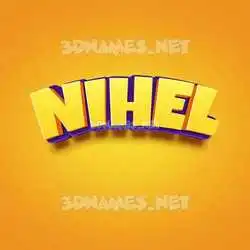 nihel in Orange Toon style - 3D name wallpaper