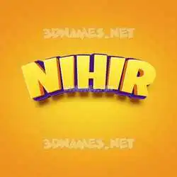 nihir in Orange Toon style - 3D name wallpaper