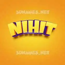 nihit in Orange Toon style - 3D name wallpaper
