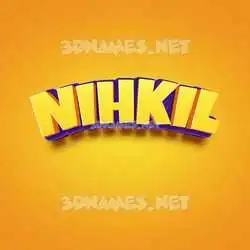 nihkil in Orange Toon style - 3D name wallpaper