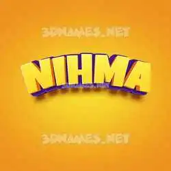 nihma in Orange Toon style - 3D name wallpaper
