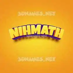 nihmath in Orange Toon style - 3D name wallpaper