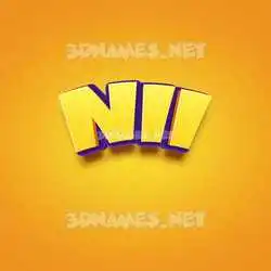 nii in Orange Toon style - 3D name wallpaper