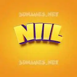 niil in Orange Toon style - 3D name wallpaper