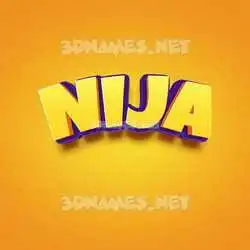 nija in Orange Toon style - 3D name wallpaper