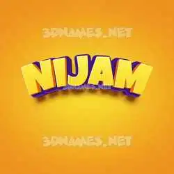 nijam in Orange Toon style - 3D name wallpaper