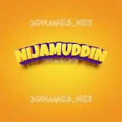 nijamuddin in Orange Toon style - 3D name wallpaper