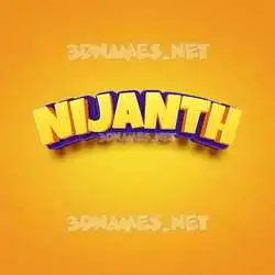 nijanth in Orange Toon style - 3D name wallpaper
