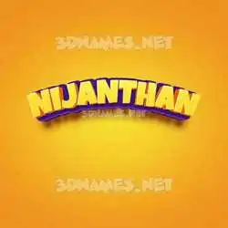 nijanthan in Orange Toon style - 3D name wallpaper