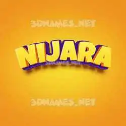 nijara in Orange Toon style - 3D name wallpaper