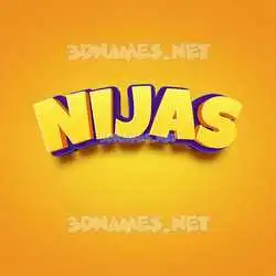 nijas in Orange Toon style - 3D name wallpaper