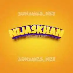 nijaskhan in Orange Toon style - 3D name wallpaper
