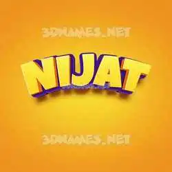 nijat in Orange Toon style - 3D name wallpaper