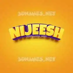 nijeesh in Orange Toon style - 3D name wallpaper