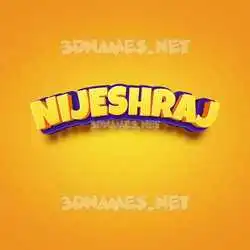 nijeshraj in Orange Toon style - 3D name wallpaper