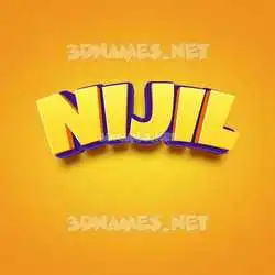 nijil in Orange Toon style - 3D name wallpaper