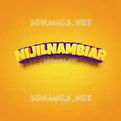 nijilnambiar in Orange Toon style - 3D name wallpaper