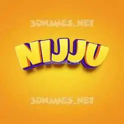 nijju in Orange Toon style - 3D name wallpaper