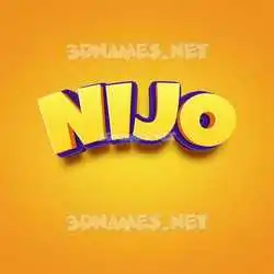 nijo in Orange Toon style - 3D name wallpaper