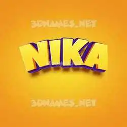 nika in Orange Toon style - 3D name wallpaper