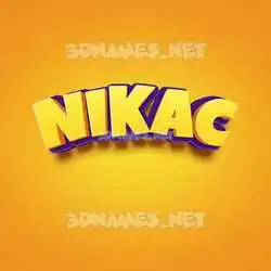 nikac in Orange Toon style - 3D name wallpaper