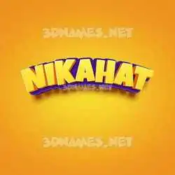 nikahat in Orange Toon style - 3D name wallpaper