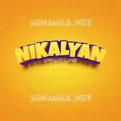 nikalyan in Orange Toon style - 3D name wallpaper