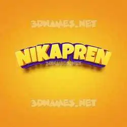nikapren in Orange Toon style - 3D name wallpaper