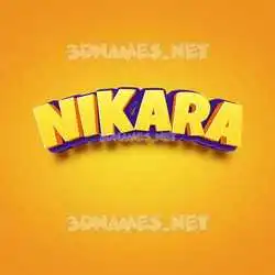 nikara in Orange Toon style - 3D name wallpaper