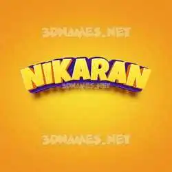 nikaran in Orange Toon style - 3D name wallpaper