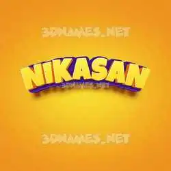 nikasan in Orange Toon style - 3D name wallpaper