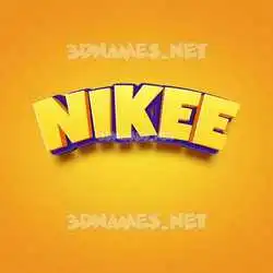 nikee in Orange Toon style - 3D name wallpaper