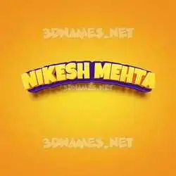 nikesh mehta in Orange Toon style - 3D name wallpaper