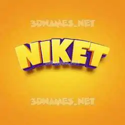 niket in Orange Toon style - 3D name wallpaper