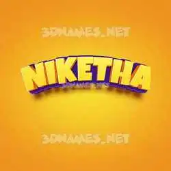 niketha in Orange Toon style - 3D name wallpaper
