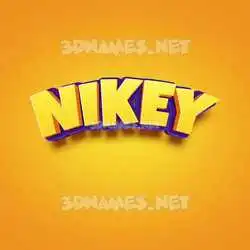 nikey in Orange Toon style - 3D name wallpaper