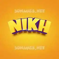 nikh in Orange Toon style - 3D name wallpaper