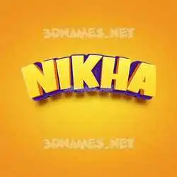 nikha in Orange Toon style - 3D name wallpaper
