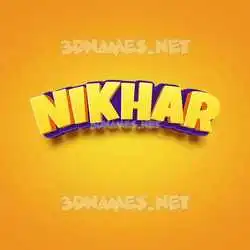 nikhar in Orange Toon style - 3D name wallpaper