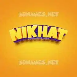 nikhat in Orange Toon style - 3D name wallpaper