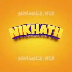 nikhath in Orange Toon style - 3D name wallpaper