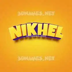 nikhel in Orange Toon style - 3D name wallpaper