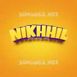 nikhhil in Orange Toon style - 3D name wallpaper