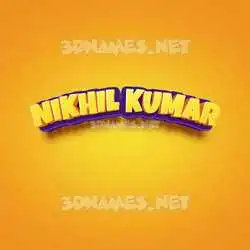 nikhil kumar in Orange Toon style - 3D name wallpaper