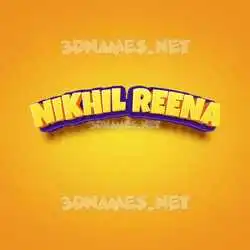 nikhil reena in Orange Toon style - 3D name wallpaper