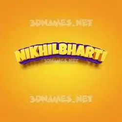 nikhilbharti in Orange Toon style - 3D name wallpaper